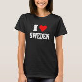 スウェーデン – Iハートスウェーデン – I Love Sweden Tシャツ (正面)
