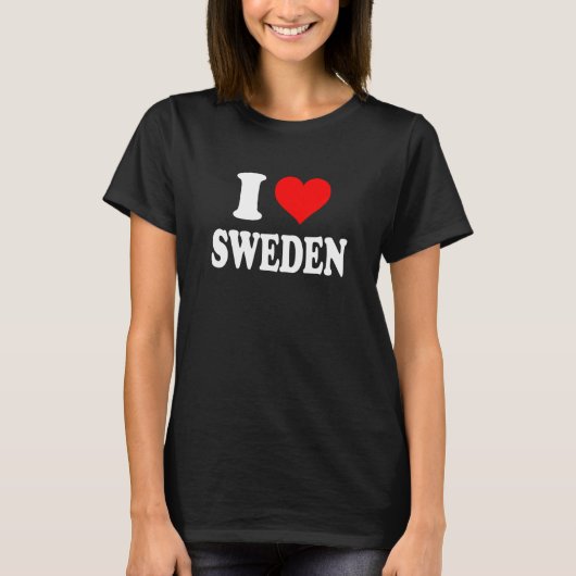 スウェーデン – Iハートスウェーデン – I Love Sweden Tシャツ (正面)