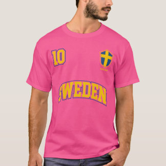 スウェーデン No.10 スポーツ スウェーデン国旗 サッカー ファミリー Tシャツ