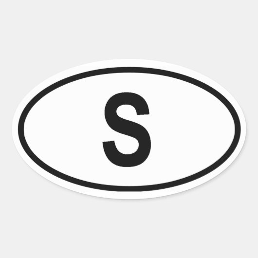 スウェーデン「S」 楕円形シール (正面)
