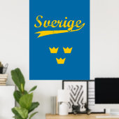 スウェーデン, Sverige, 3王冠, ポスター (ホームオフィス)