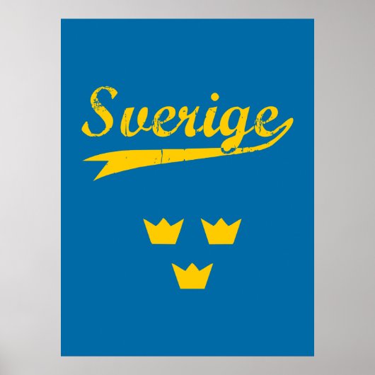 スウェーデン, Sverige, 3王冠, ポスター (正面)