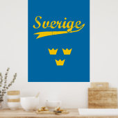 スウェーデン, Sverige, 3王冠, ポスター (キッチン)