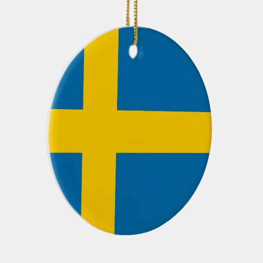 スウェーデン- Sverigesのflaggaの旗-スウェーデンの旗 セラミックオーナメント (右)