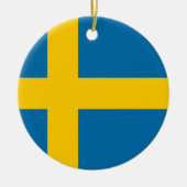 スウェーデン- Sverigesのflaggaの旗-スウェーデンの旗 セラミックオーナメント (正面)
