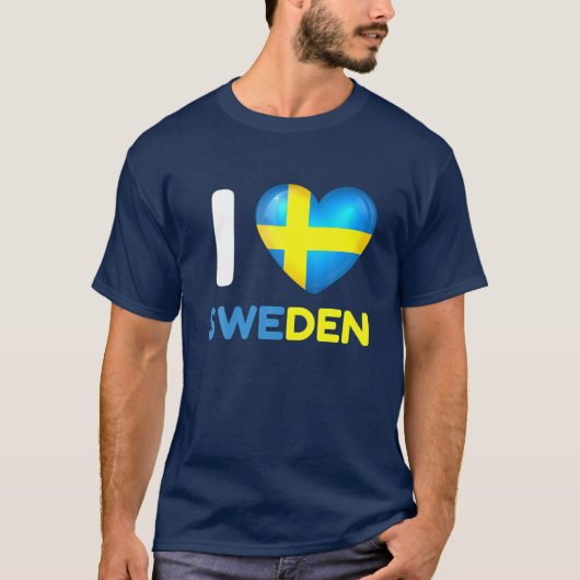 スウェーデンIハートスウェーデン家族旅行が大好き Tシャツ (正面)