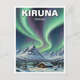 スウェーデンKiruna Aurora Northern Lights ポストカード