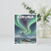 スウェーデンKiruna Aurora Northern Lights ポストカード (スタンド正面)