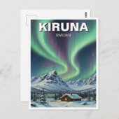 スウェーデンKiruna Aurora Northern Lights ポストカード (正面/裏面)