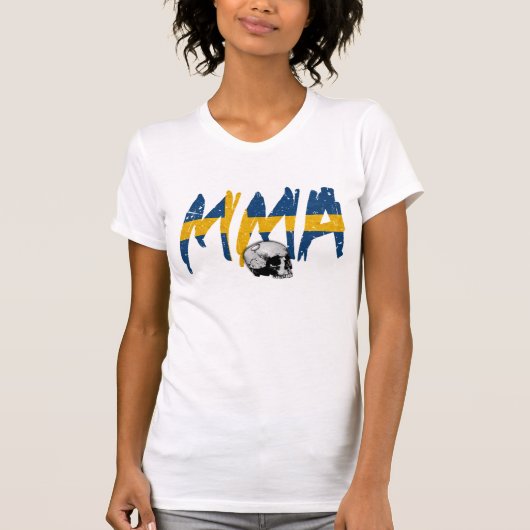 スウェーデンMMAのスカルの女性Tシャツ Tシャツ (正面)