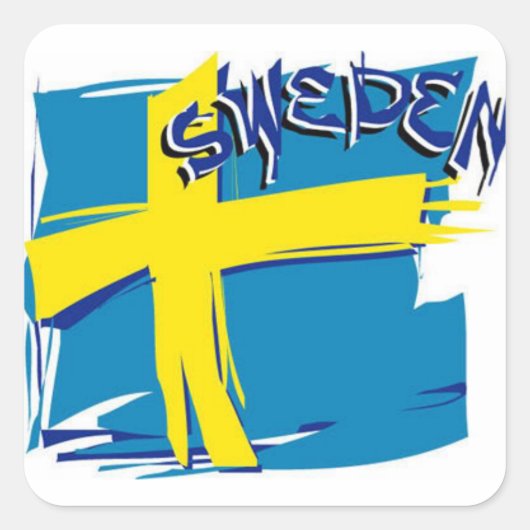 スウェーデンSFX国旗 スクエアシール (正面)