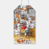 スウェーデ伝統的ントムテンクリスマスウォーター色 ギフトタグ (正面)