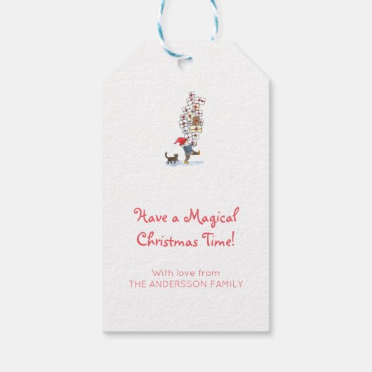 スウェーデ伝統的ントムテンクリスマスウォーター色 ギフトタグ (裏面)