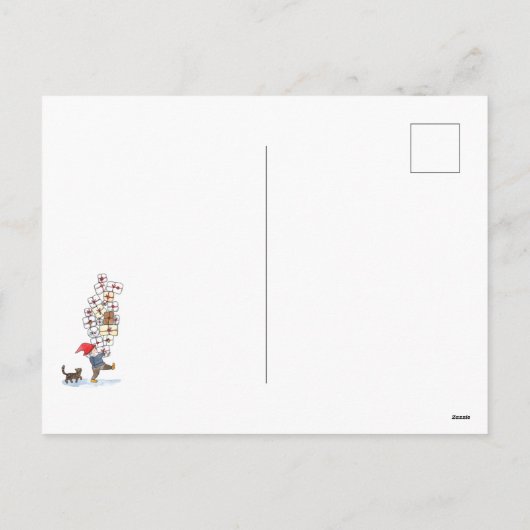 スウェーデ伝統的ントムテンクリスマスウォーター色 シーズンポストカード (裏面)