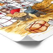 スウェーデ伝統的ントムテンクリスマスウォーター色 ポスター (角)