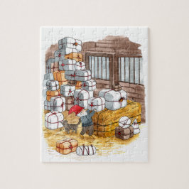 スウェ伝統的ーデントムテンクリスマス水彩 ジグソーパズル