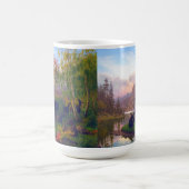 スウェ威厳のあるーデンの秋の風景のキャンプでムース コーヒーマグカップ (中央)