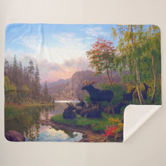 スウェ威厳のあるーデンの秋の風景を満喫 シェルパブランケット (正面(横))