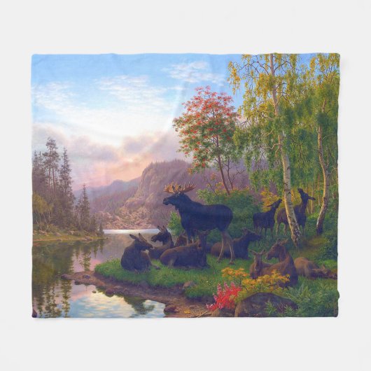 スウェ威厳のあるーデンの秋の風景を満喫 フリースブランケット (正面(横))