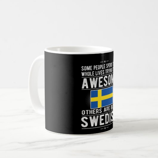 スウェ誇りを持ったーデン国旗スウェーデン伝統スウェーデンルーツ コーヒーマグカップ (正面左)