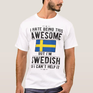 スウェ誇りを持ったーデン国旗スウェーデン伝統スウェーデンルーツ Tシャツ