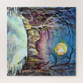 スウェ静かーデンの冬の満月 ジグソーパズル (横)