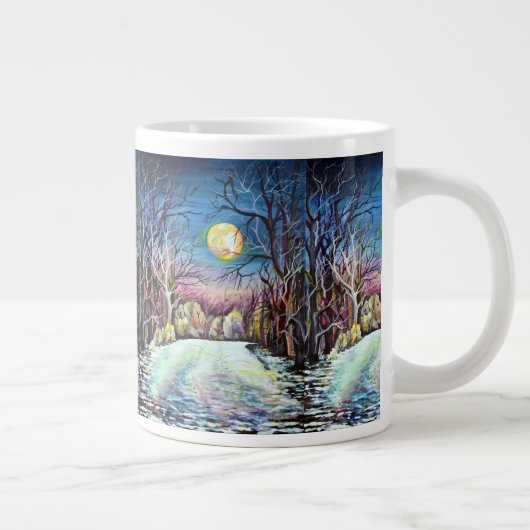 スウェ静かーデンの冬の満月 ジャンボコーヒーマグカップ (右)