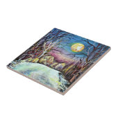 スウェ静かーデンの冬の満月 タイル (側面)