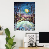 スウェ静かーデン夜 ポスター (ホームオフィス)