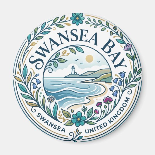 スウォンジー湾 イギリス マグネット (正面)