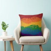 スウォーファンシードと渦巻きLGBTQプライド虹の旗 クッション (椅子)