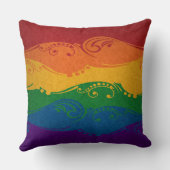 スウォーファンシードと渦巻きLGBTQプライド虹の旗 クッション (裏面)