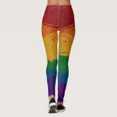 スウォーファンシードと渦巻きLGBTQプライド虹の旗 レギンス (裏面)