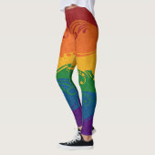 スウォーファンシードと渦巻きLGBTQプライド虹の旗 レギンス (左)
