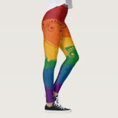 スウォーファンシードと渦巻きLGBTQプライド虹の旗 レギンス (右)