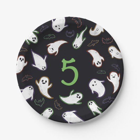 スウォープ幽霊&こうもりハロウィーン誕生日パーティー ペーパープレート (正面)