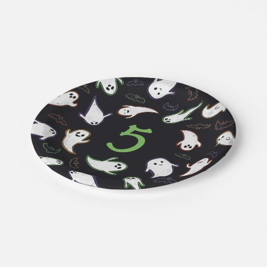 スウォープ幽霊&こうもりハロウィーン誕生日パーティー ペーパープレート (アングル)