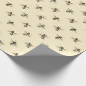 スウォーム蜜蜂の養蜂家デコップイエロー淡い色の ラッピングペーパー (角)
