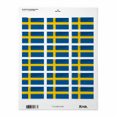 スウカスタムェーデン国旗のラベル ラベル (フルシート)