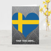 スウ買スェーデン国旗 カード (黄色い花)