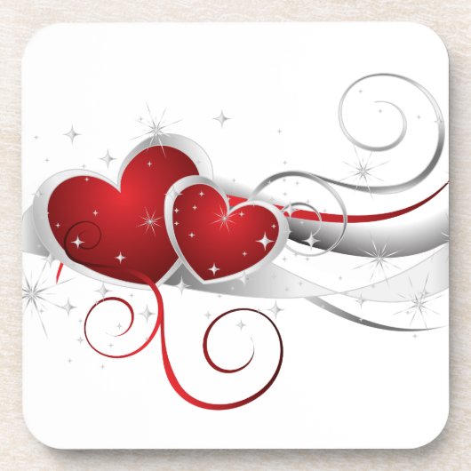 スウ赤と白シュハート コースター (正面)
