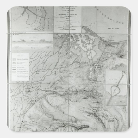 スエズ運河の予備地図， 1855 スクエアシール (正面)