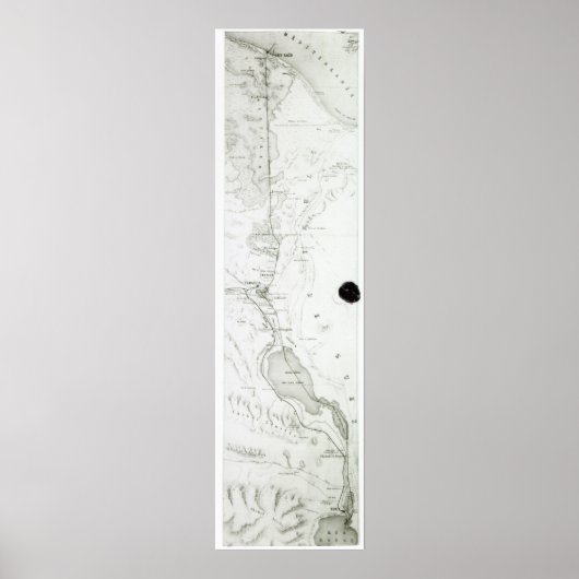 スエズ運河の地図, c.1869 ポスター (正面)