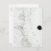 スエズ運河の地図， c.1869 ポストカード (正面/裏面)