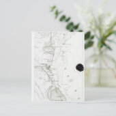 スエズ運河の地図， c.1869 ポストカード (スタンド正面)