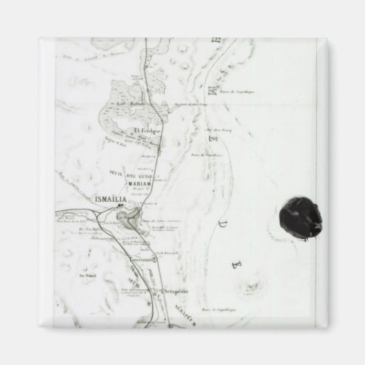 スエズ運河の地図， c.1869 マグネット (正面)