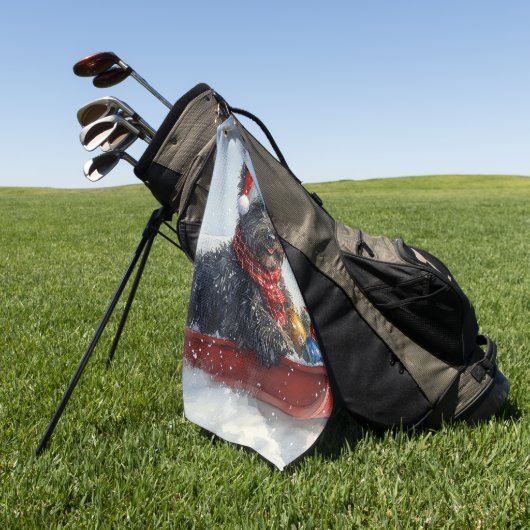 スエッジクリスマスのブービアデフランドレスドッグ ゴルフタオル (グリーン)