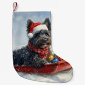 スエッジクリスマスのブービアデフランドレスドッグ スモールクリスマスストッキング (正面)