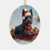 スエッジクリスマスのブービアデフランドレスドッグ セラミックオーナメント (右)