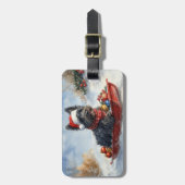 スエッジクリスマスのブービアデフランドレスドッグ ラゲッジタグ (正面縦)